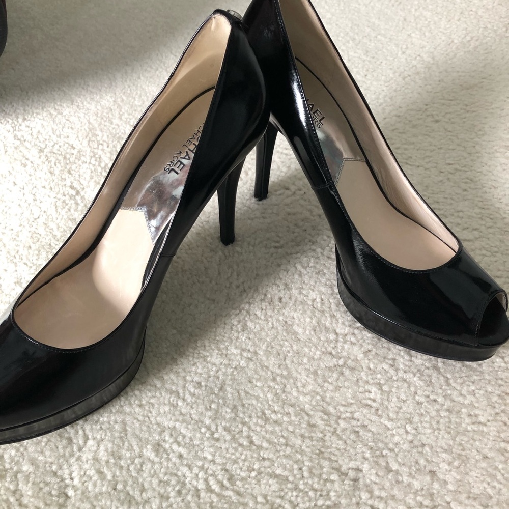 Michael Kors Black peep toe heels